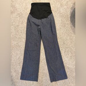 LOFT Maternity Gray Textured Trousers